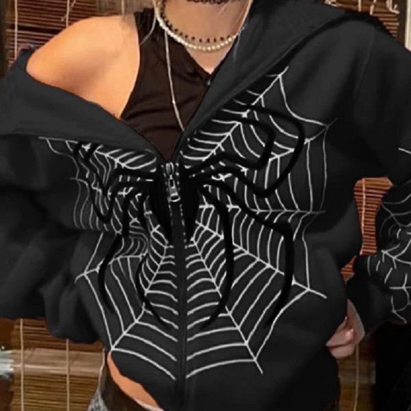 Goth Schwarzer Hoodie