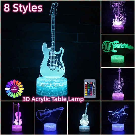 3D Tischlampe Bassgitarre / Violin