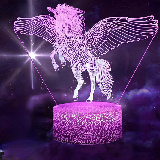 Acryl 3D Einhorn Lampe