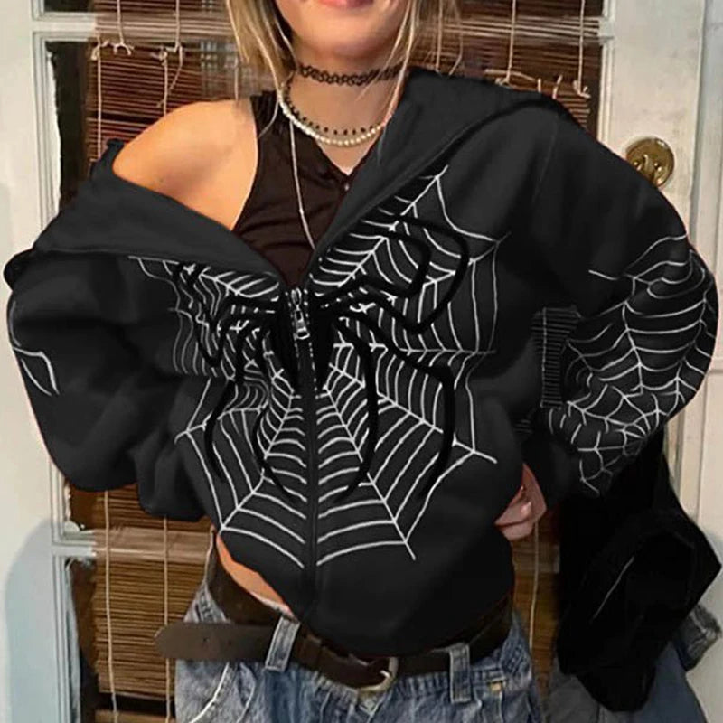 Goth Schwarzer Hoodie