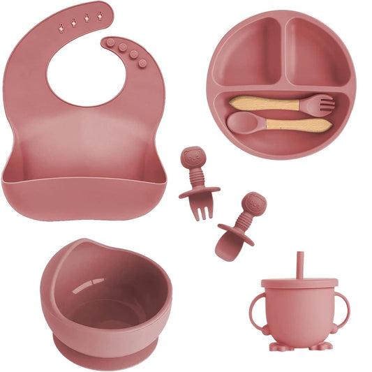 Baby Silikon 6/8-teiliges Geschirr-Set