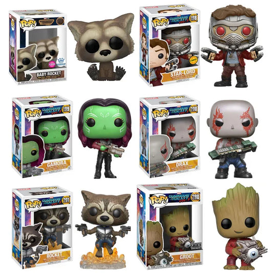 Funko Pop Marvels Guardians Of Galaxys Star Lord 198 Baby Rocket 1208 1241 Groots 101 65 263 264 207 208 280
